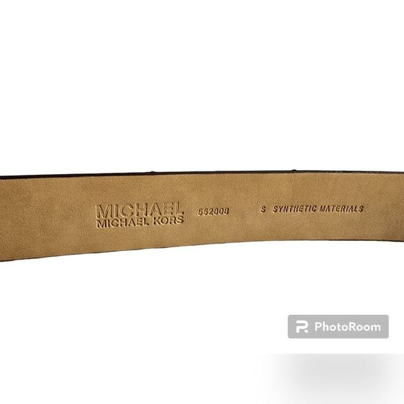 Michael kors brown leather logo belt main image 6